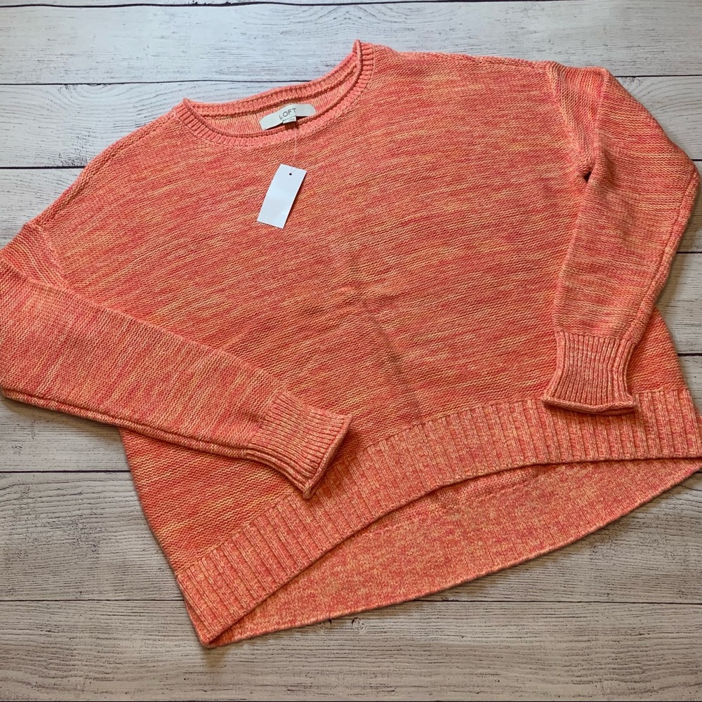 Loft Coral Marled Sweater Size Medium - NWT!